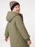 Long Lightweight Jacket with Hood & Faux Fur Lining, for Girls black+khaki - vertbaudet enfant 