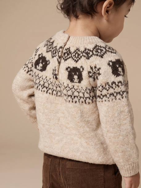 Pull bébé garçon tricot beige chiné - vertbaudet enfant 