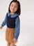 Pull col claudine lilas+marine+tomette - vertbaudet enfant 