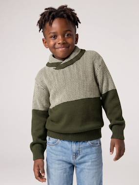 Knit snood neck jumper for boys - vertbaudet enfant