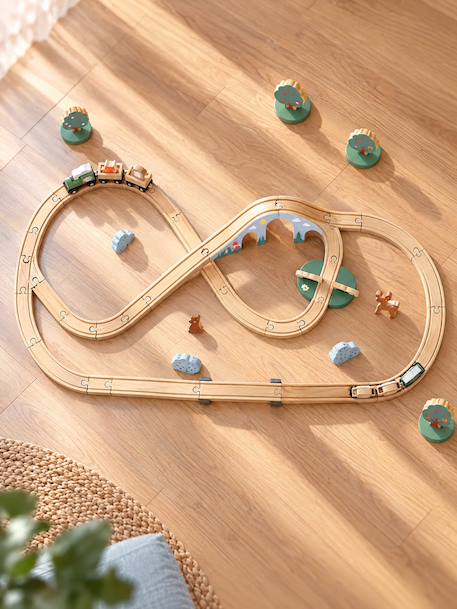 Circuit de train 55 pièces en bois FSC® bois - vertbaudet enfant 