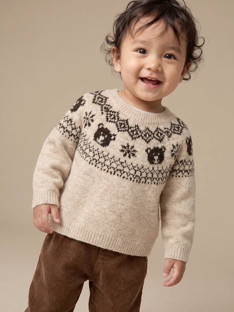 Pull bébé garçon tricot beige chiné - vertbaudet enfant 