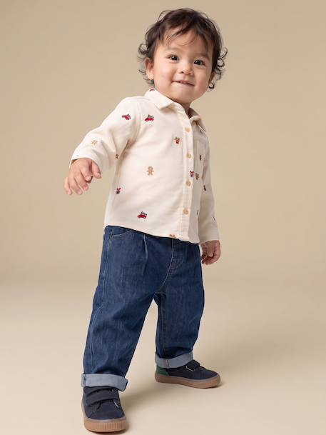 Jean denim bébé denim brut+denim gris - vertbaudet enfant 