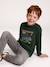 T-shirt manches longues garçon marine+vert - vertbaudet enfant 