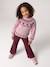Pull fille manches longues col rond rose pâle+vert sauge - vertbaudet enfant 
