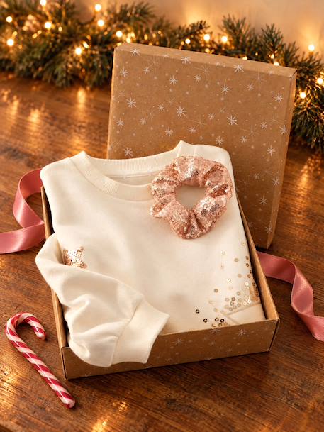 Sweat de Noël enfant fille écru - vertbaudet enfant 