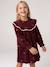 Long-sleeved velvet dress for girls plum - vertbaudet enfant 