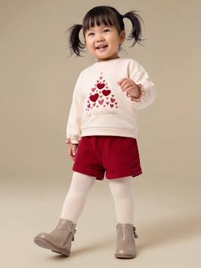 Ensemble Noël bébé fille sweat short collants - vertbaudet enfant