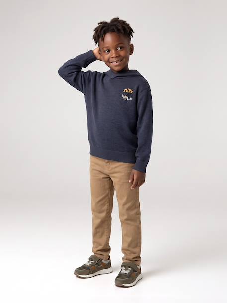 Pull à capuche garçon bleu chiné - vertbaudet enfant 