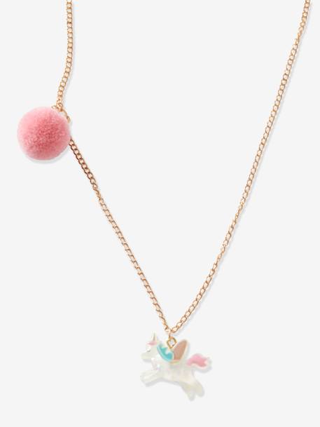 Chain, Bracelet & Ring Set, Unicorn, for Girls Pink/Multi - vertbaudet enfant 