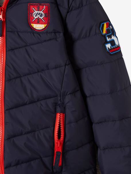 Ski Jacket with Hood & Sherpa Lining for Boys Dark Blue - vertbaudet enfant 