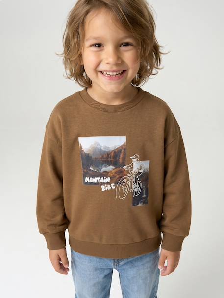 Sweat garçon col rond noisette - vertbaudet enfant 