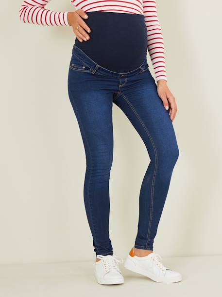 Skinny Leg Jeans in Stretch Denim for Maternity Dark Blue - vertbaudet enfant 