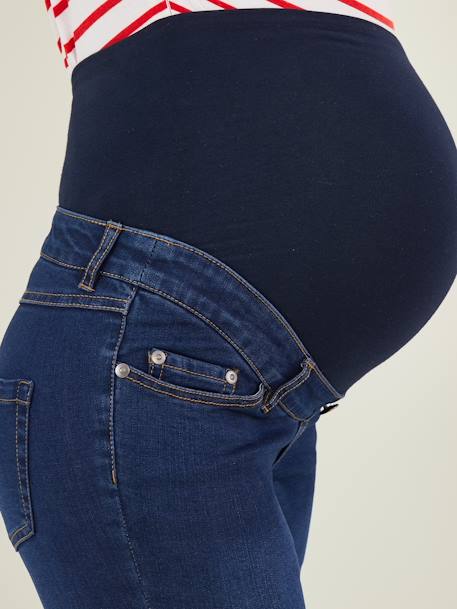 Skinny Leg Jeans in Stretch Denim for Maternity Dark Blue - vertbaudet enfant 