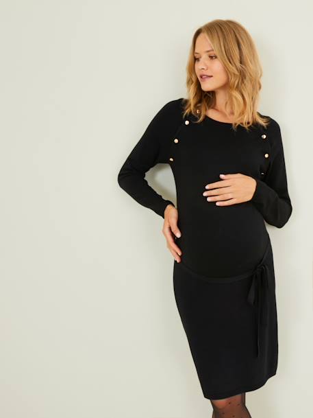 Knitted Dress, Maternity & Nursing Special Black - vertbaudet enfant 