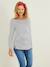 T-shirt marinière de grossesse et d'allaitement Blanc clair rayé marine+Blanc rayé rouge - vertbaudet enfant 