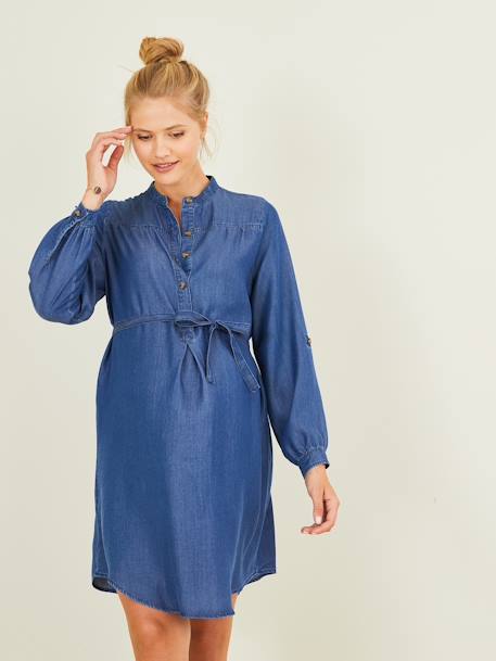 Robe de grossesse et allaitement en denim léger Stone - vertbaudet enfant 