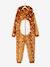 Plush-effect Reindeer Onesie for Girls Brown/Print - vertbaudet enfant 