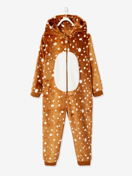 Surpyjama fille noël renne en peluche Marron imprimé - vertbaudet enfant 