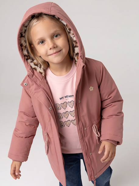 3-in-1 detachable parka for girls blush+navy blue - vertbaudet enfant 