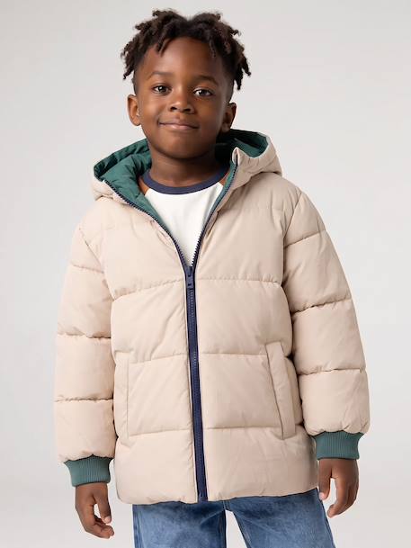 Parka with Reversible Hood, for Boys bronze+sage green - vertbaudet enfant 