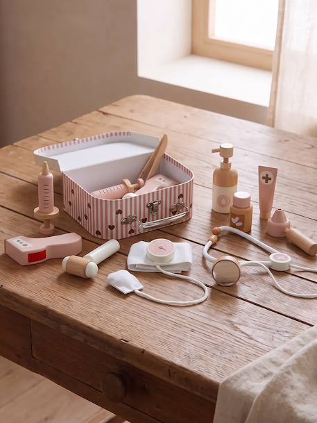 Wooden doll doctor case FSC®100% rose - vertbaudet enfant 