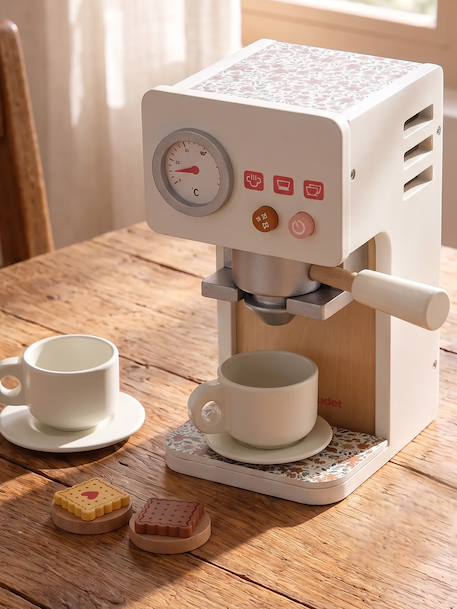 Machine à café rétro Flower en bois FSC® rose - vertbaudet enfant 
