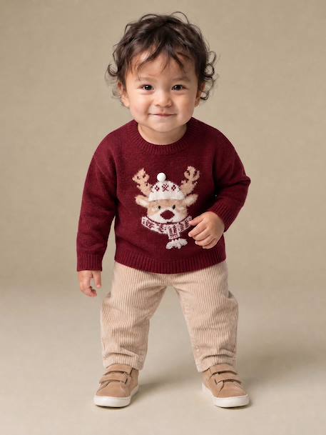Pull Noël bébé garçon manches longues rouge - vertbaudet enfant 