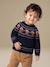 Jacquard knit jumper with long sleeves for baby boys navy blue - vertbaudet enfant 