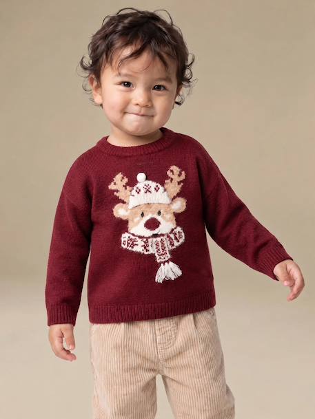 Pull Noël bébé garçon manches longues rouge - vertbaudet enfant 