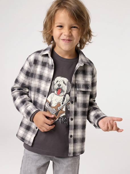 Chemise manches longues garçon gris - vertbaudet enfant 