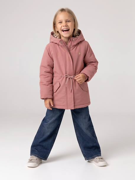 3-in-1 detachable parka for girls blush+navy blue - vertbaudet enfant 