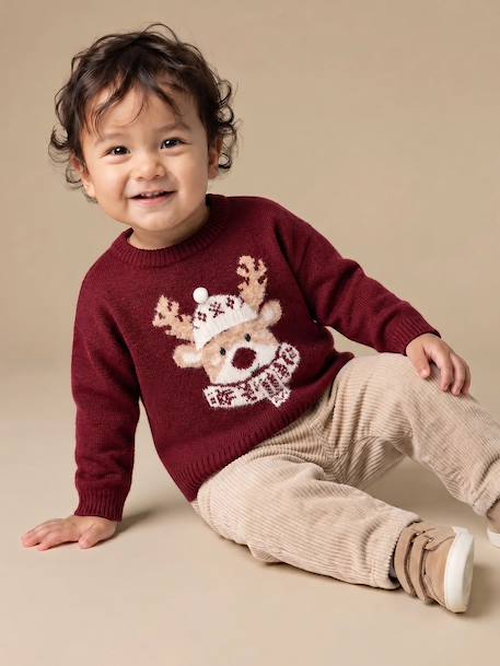 Pull Noël bébé garçon manches longues rouge - vertbaudet enfant 