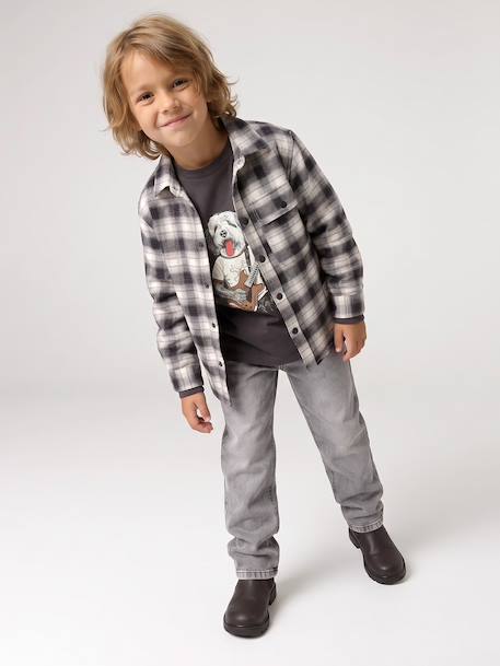 Long-sleeved shirt for boys grey - vertbaudet enfant 