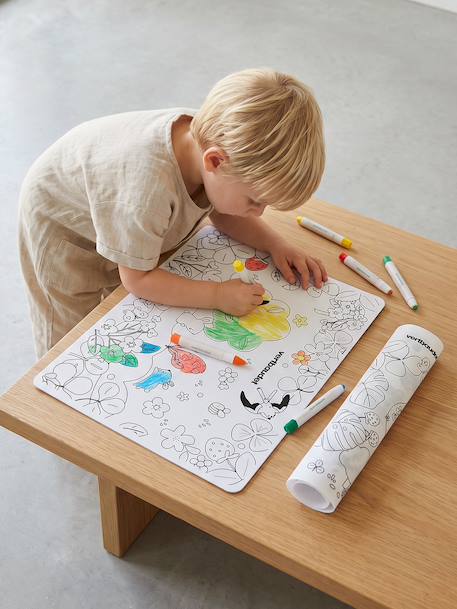 Colouring mat set + felt-tip pens white - vertbaudet enfant 