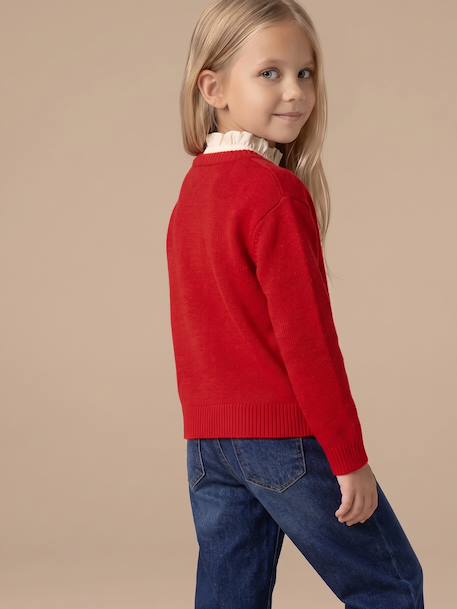 Gilet boutonné manches longues rouge - vertbaudet enfant 