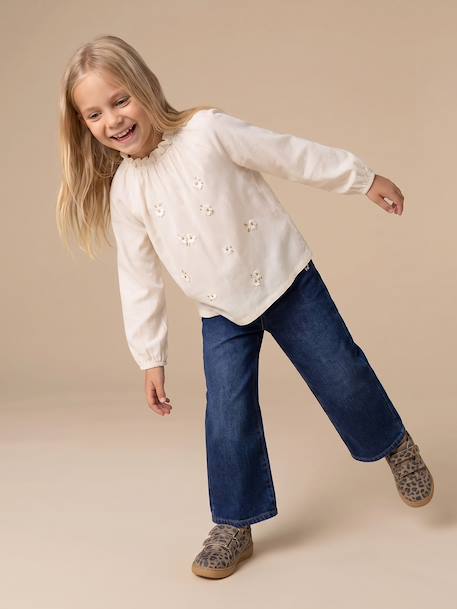 Long blouse top for girls ecru - vertbaudet enfant 