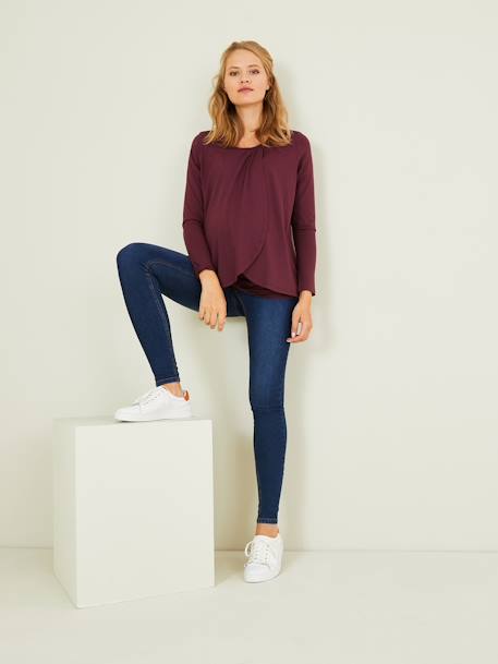 T-shirt grossesse et allaitement pans croisés Aubergine - vertbaudet enfant 