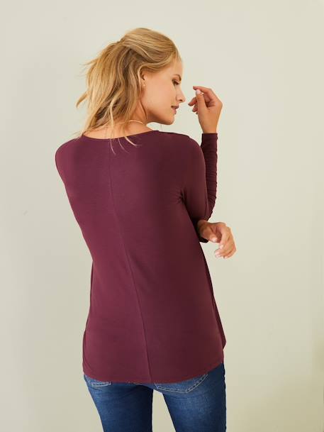 T-shirt grossesse et allaitement pans croisés Aubergine - vertbaudet enfant 