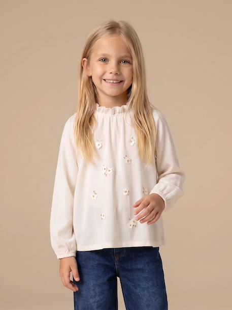 Blouse longue enfant fille écru - vertbaudet enfant 