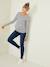 Long-Sleeved Maternity Top navy blue+White Stripes - vertbaudet enfant 