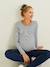 Long-Sleeved Maternity Top navy blue+White Stripes - vertbaudet enfant 