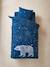 Duvet Cover + Pillowcase Set for Children, Glow-in-the-Dark Details, POLAR BEAR Dark Blue - vertbaudet enfant 