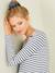 Long-Sleeved Maternity Top navy blue+White Stripes - vertbaudet enfant 