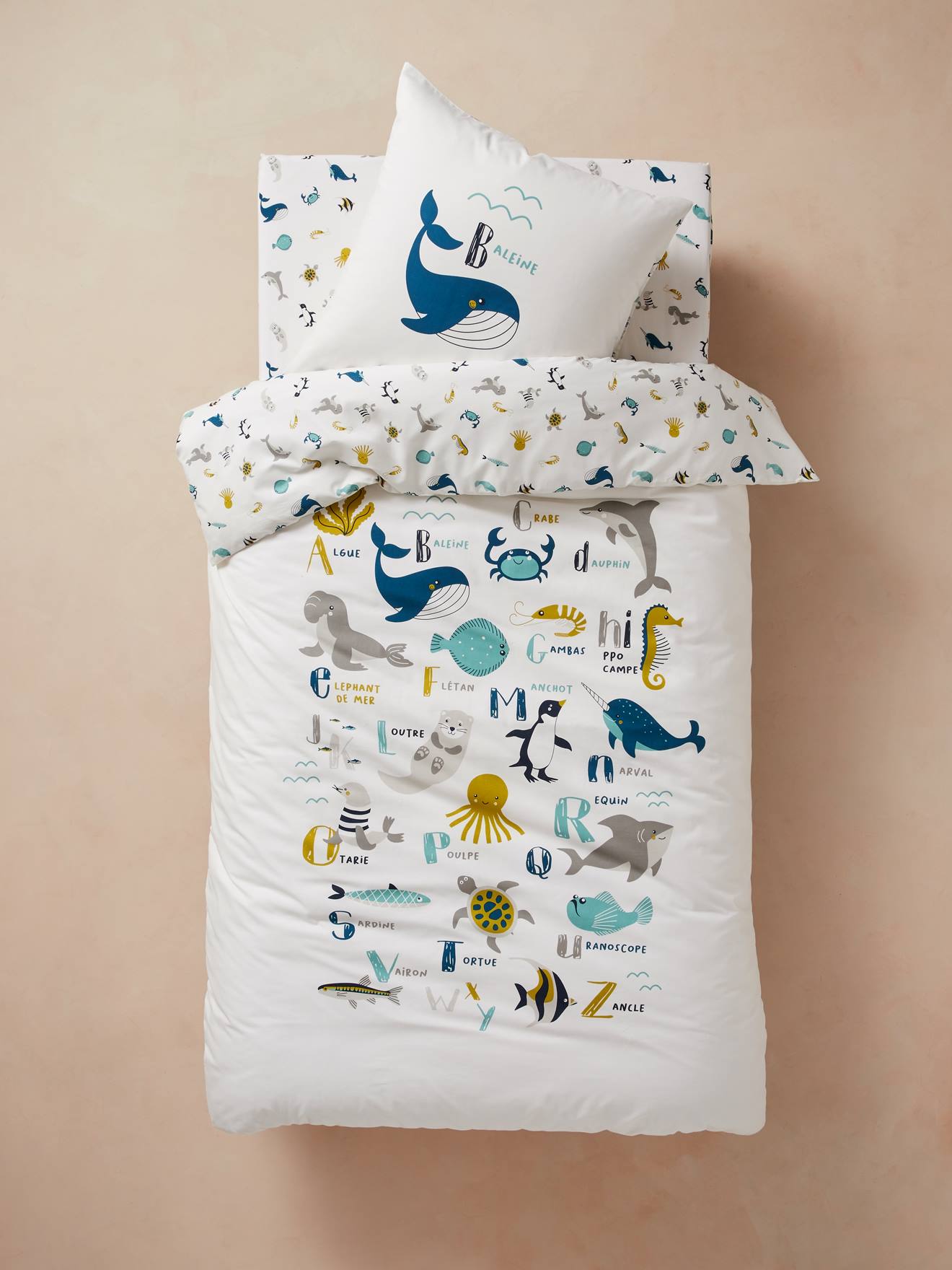 Happy Linen Company Drap-Housse Enfant Dinosaures - Lit 1 Personne 90x190 Cm