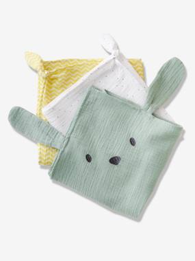 eco-friendly-fashion-Nursery-Changing Mats & Accessories-Pack of 3 Muslin Squares, LAPIN VERT