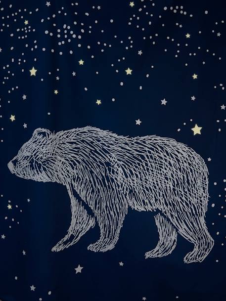 Duvet Cover + Pillowcase Set for Children, Glow-in-the-Dark Details, POLAR BEAR Dark Blue - vertbaudet enfant 