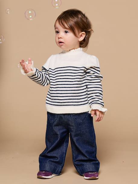 Long-sleeved knitwear for baby girls ecru - vertbaudet enfant 