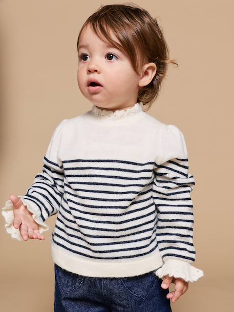 Pull bébé fille manches longues écru - vertbaudet enfant 