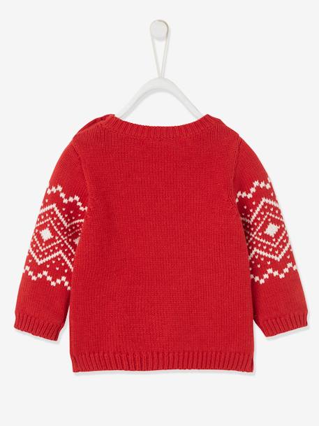 Pull de Noël bébé mixte motif renne rouge brique - vertbaudet enfant 